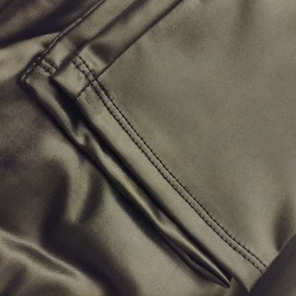 Black Slick Faux Leather Leggings - Picture 7 of 7